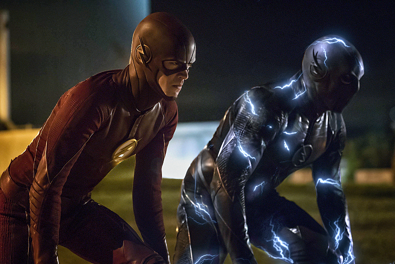 The Flash -- "The Race of His Life" -- Image: FLA223b_0234.jpg -- Pictured (L-R) Grant Gustin as The Flash and Zoom -- Photo: Katie Yu/The CW -- ÃÂ© 2016 The CW Network, LLC. All rights reserved
